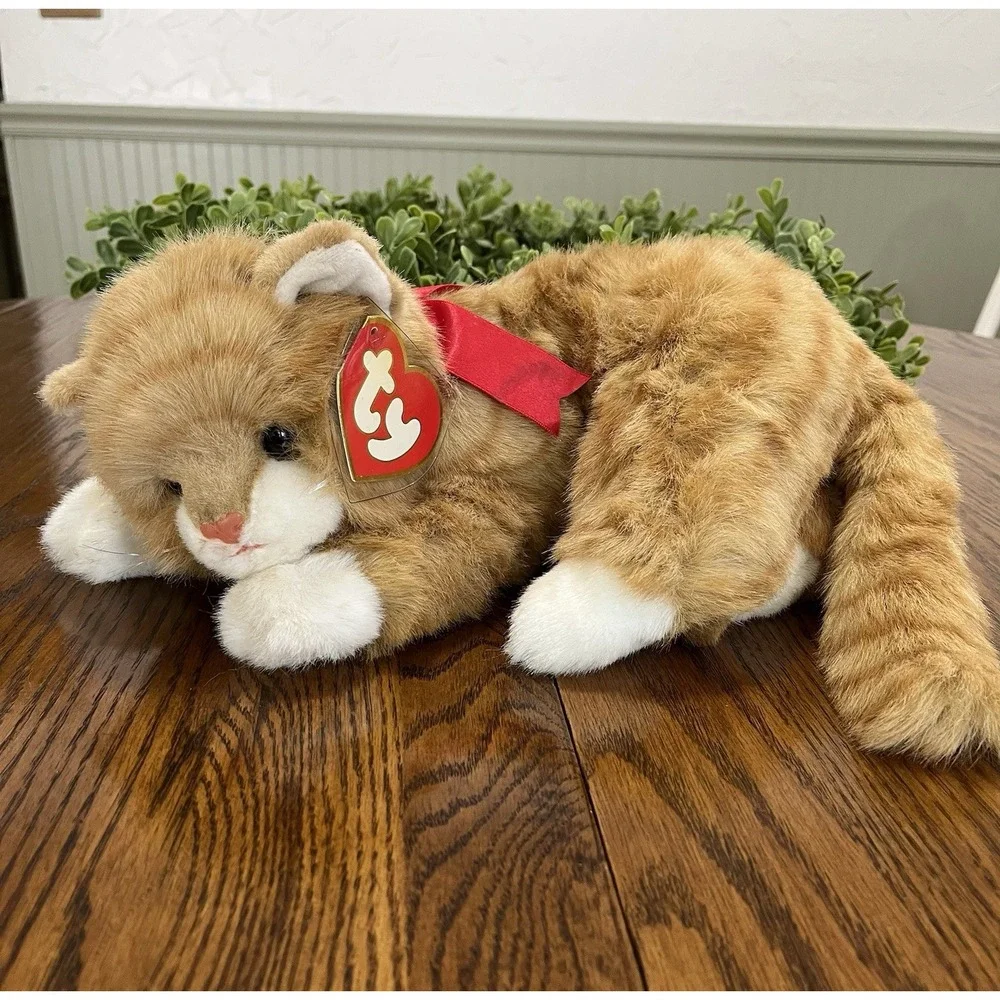 Vintage Ty Classic AL E. Kat Orange Tabby Kitty Cat Plush 1995 Stuffed Animal